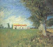 Vincent Van Gogh Farmhous in a Wheat Field (nn04) oil painting on canvas
